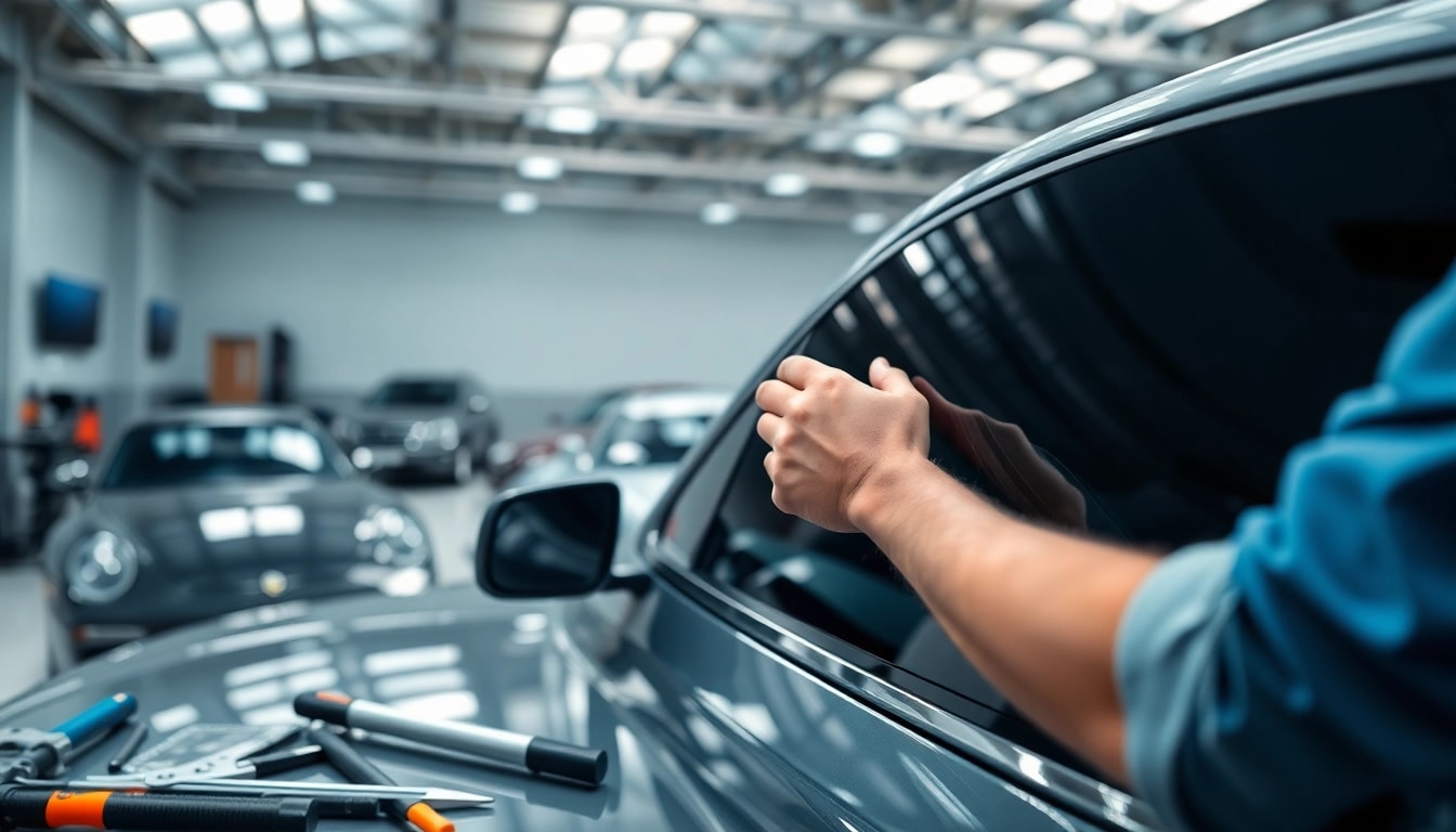Applying the best window tint Chattanooga TN to enhance vehicle aesthetics and comfort.