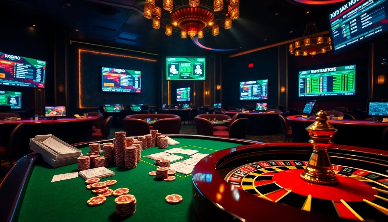 Experience exciting kqbd updates at a luxurious casino table with betting slips and poker chips.