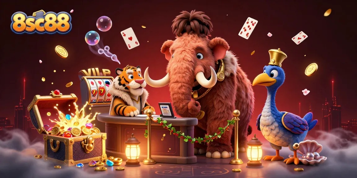 8sc88 welcomes players with immersive 3D casino scenes filled with excitement and vibrant game elements.