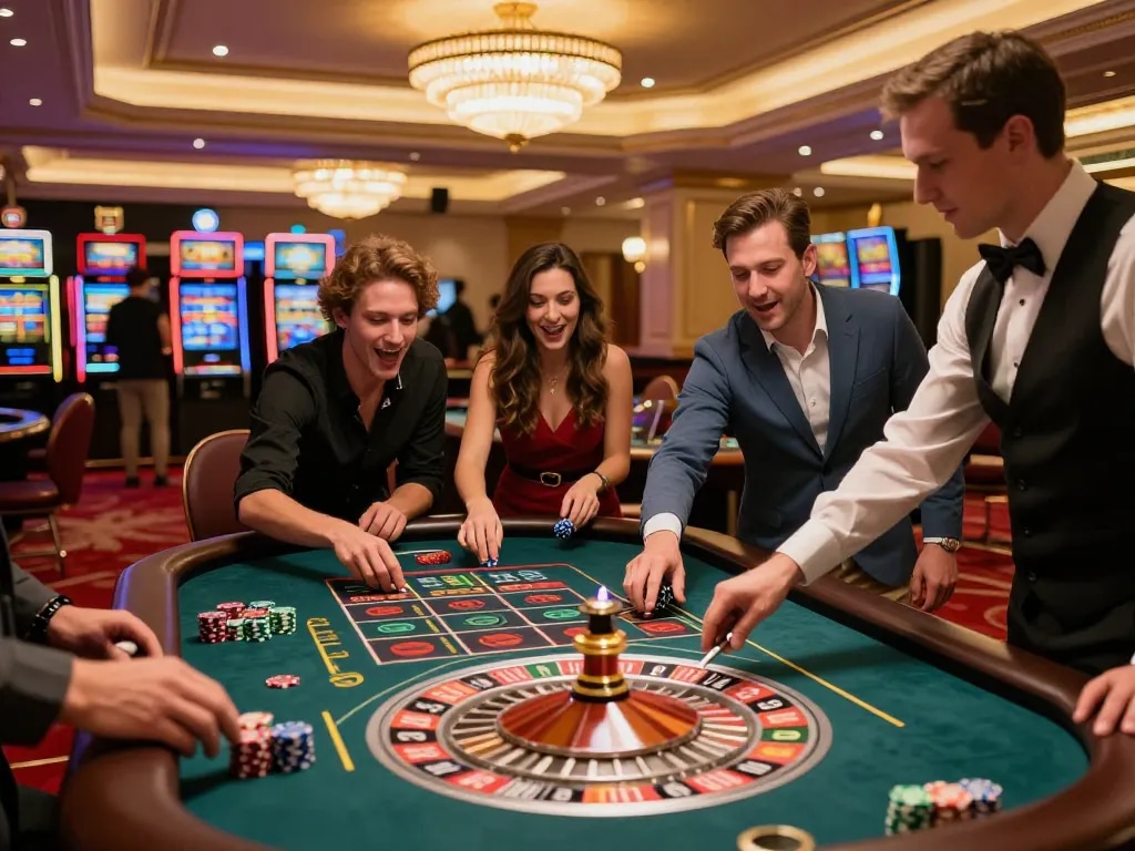 Players at a roulette table employing strategies for better outcomes at Go8 casino.