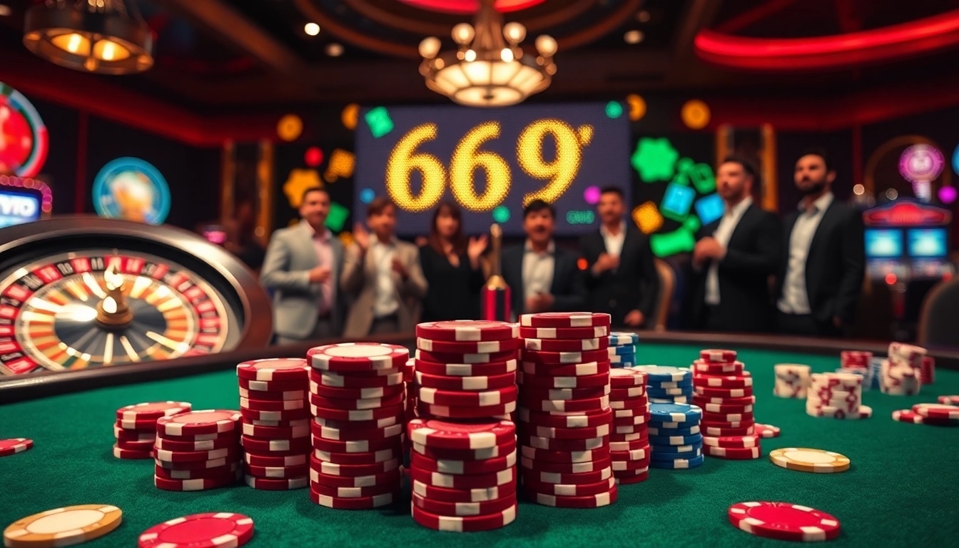 Experimente jogos de alto risco em uma mesa de cassino luxuosa com fichas de 69Y.