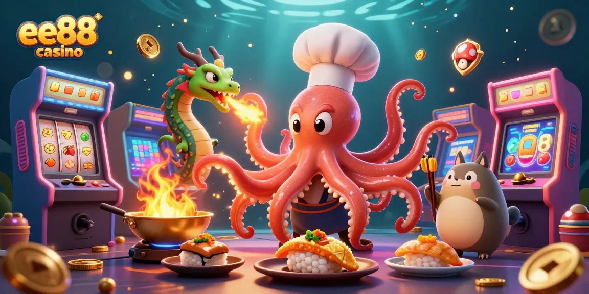 Engage with the excitement of ee88 casino through our vibrant 3D illustration featuring dynamic gaming elements.