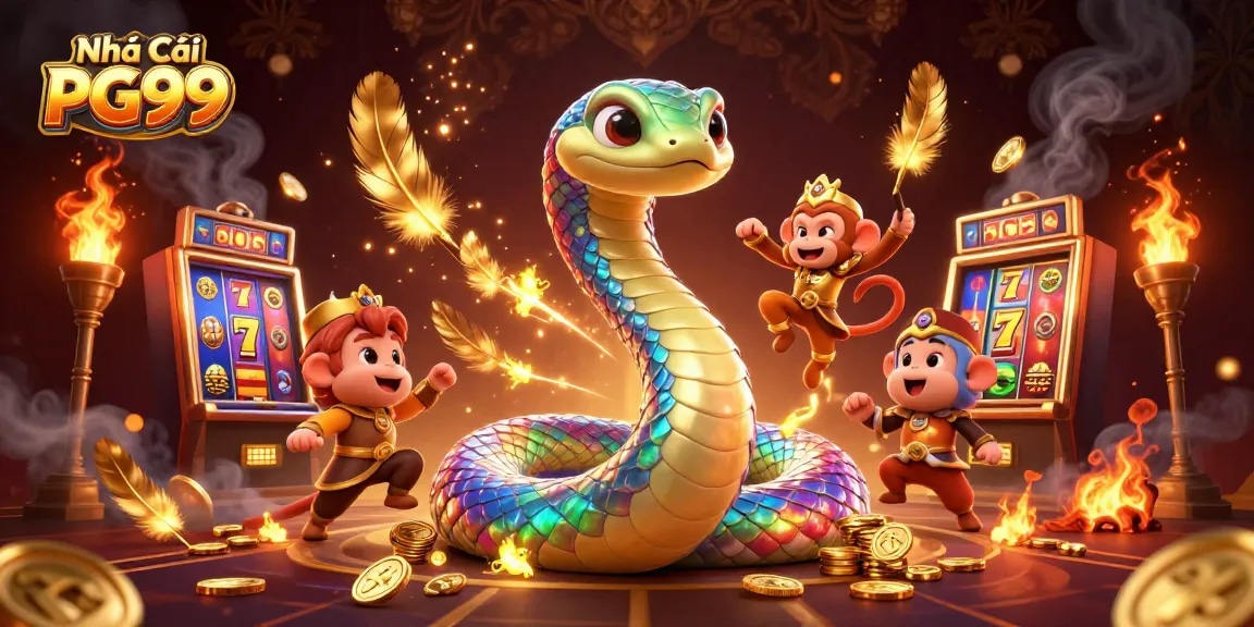 Experience vibrant gameplay excitement at Nhà Cái PG99 with an engaging 3D casino scene featuring animated characters.