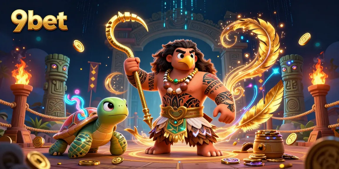 9bet offers thrilling gaming excitement with a 3D hawk demigod and magical casino elements.