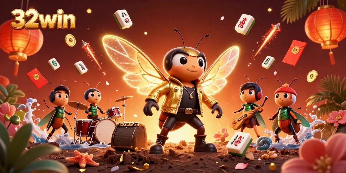 Experience the vibrant world of 32win with a rock star performance showcasing gaming excitement.