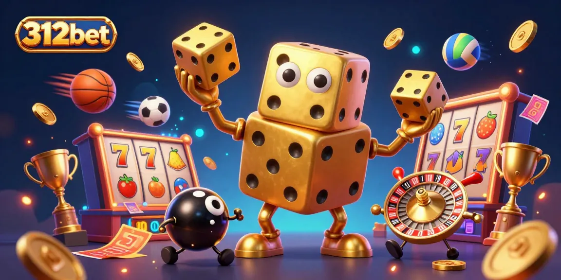 Experience thrilling slots and gaming action at 312bet with dynamic characters and vibrant casino elements.