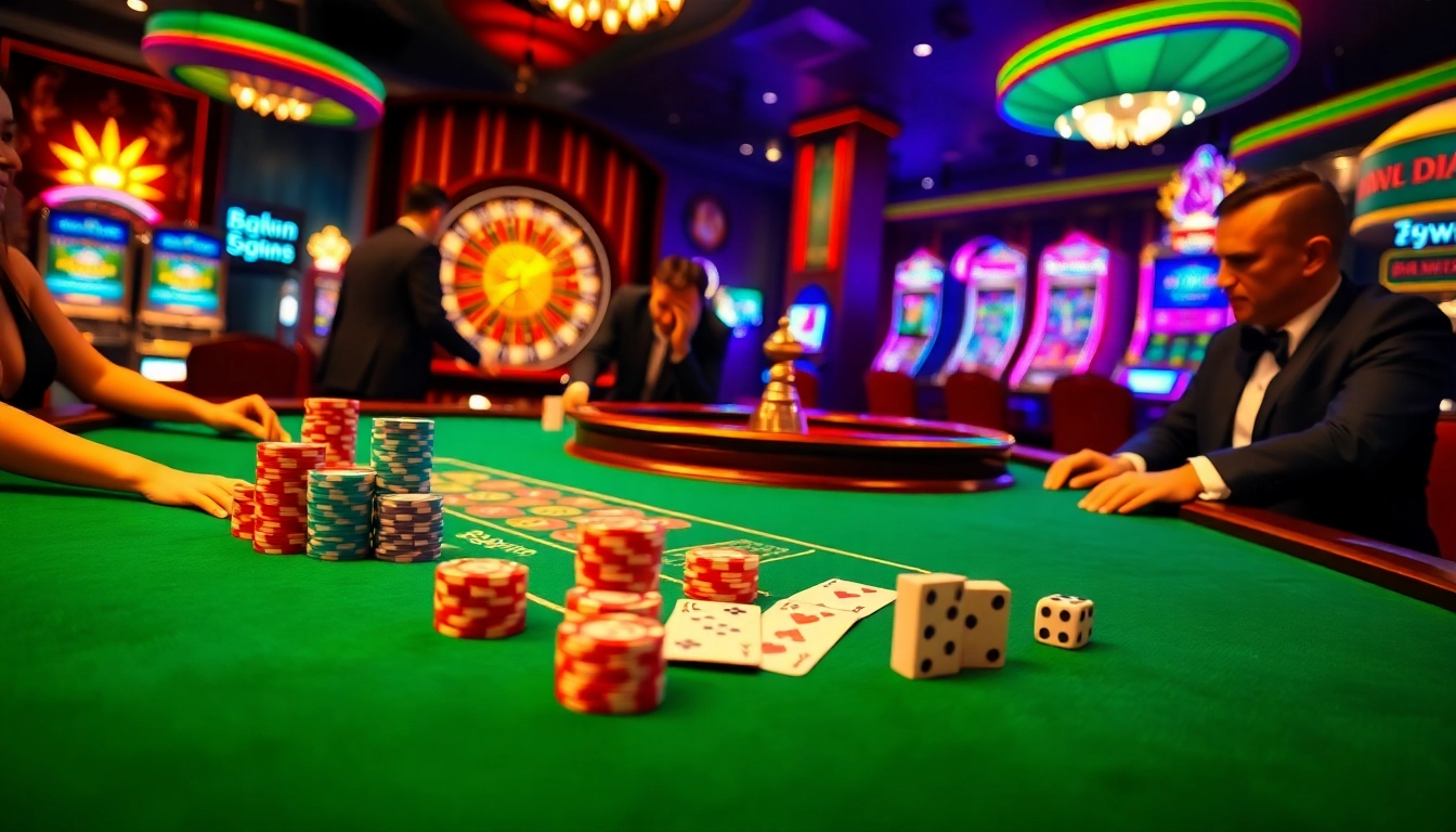 Experience the thrill of 78win with players enjoying poker at a casino table.