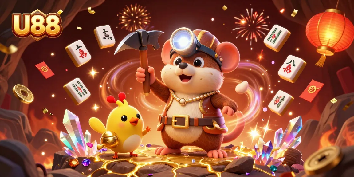 Win exciting bonuses at U88 casino while celebrating with vibrant game elements.