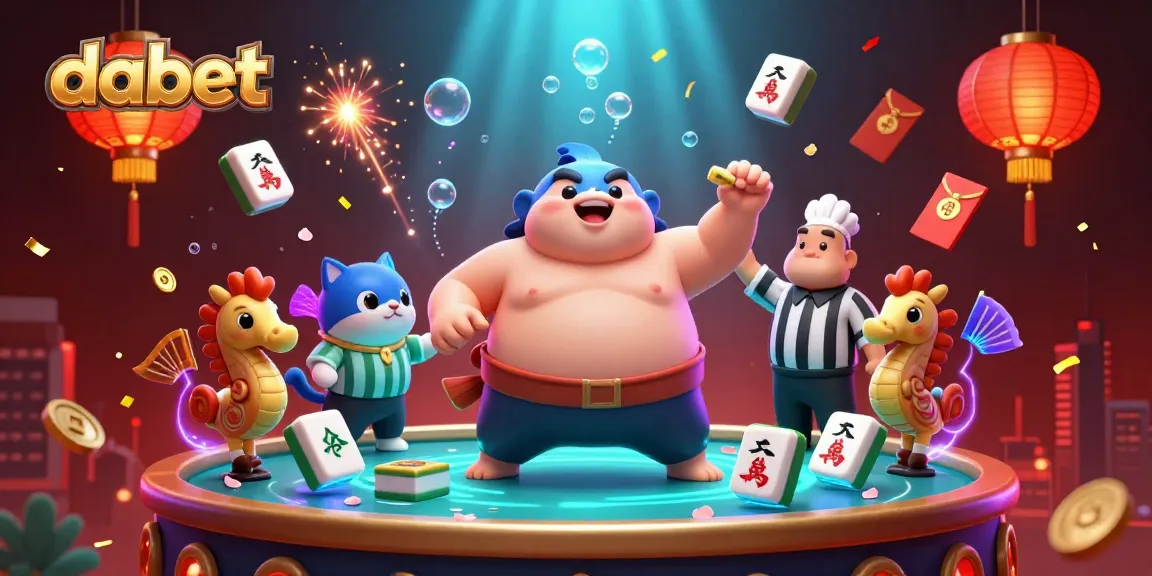 Engage with dabet's vibrant underwater casino featuring a puffed fugu and lively spectators.
