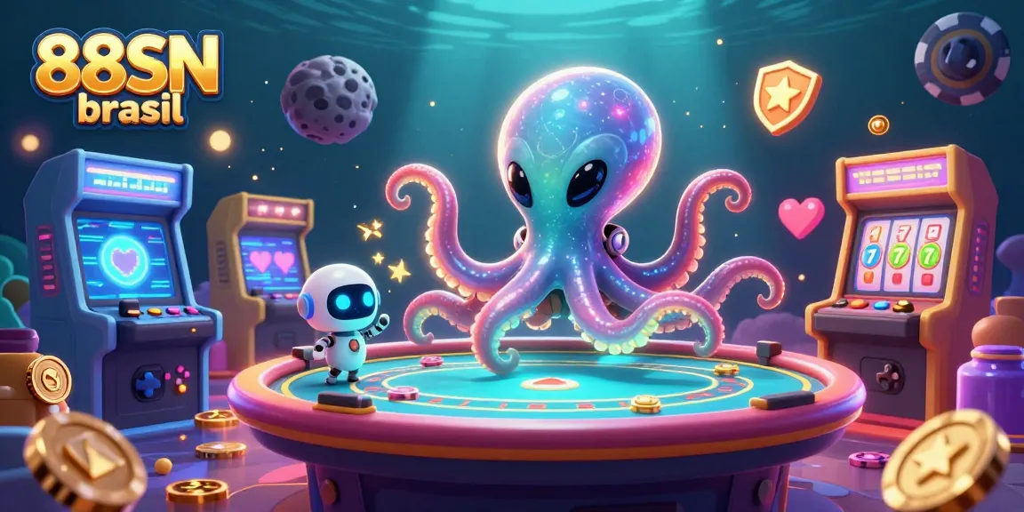 Experience winning excitement at 88SN brasil with a lively 3D casino gaming scene featuring alien characters.