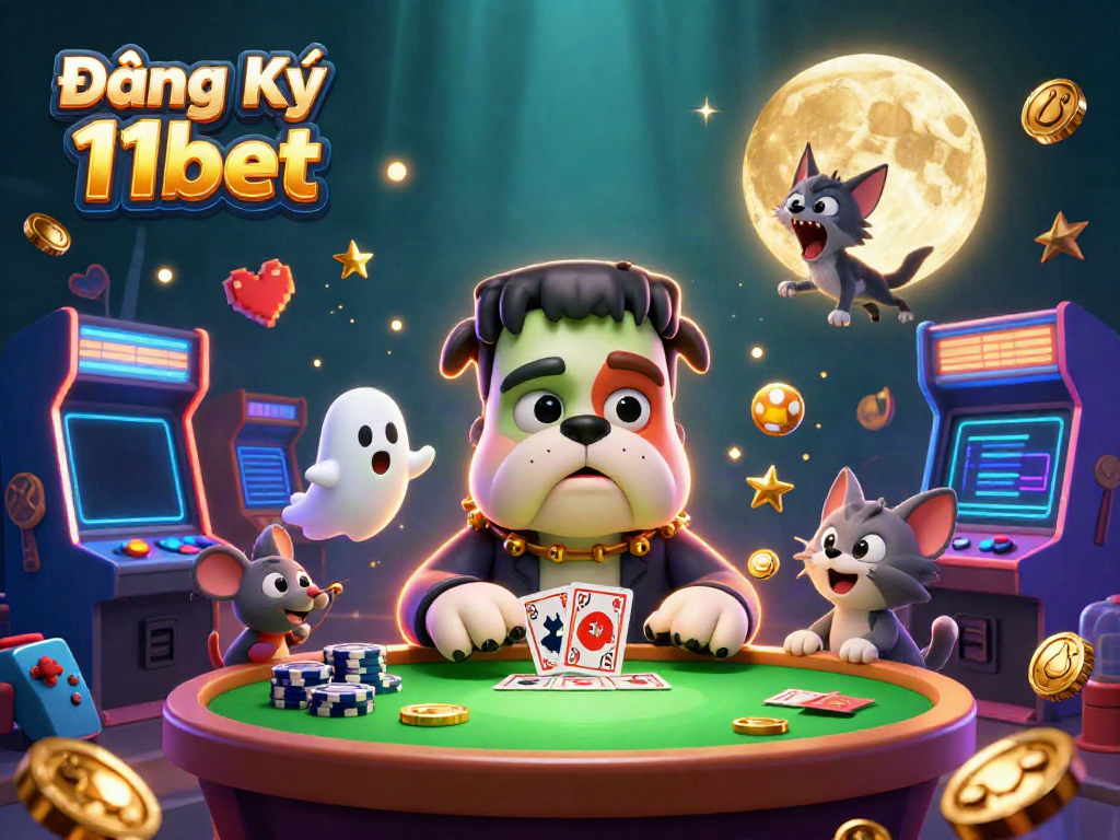 Experience Đăng Ký 11bet with this dynamic casino-themed illustration capturing the excitement of gaming.