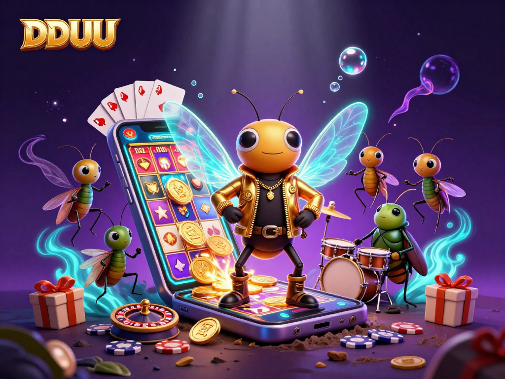 DDUU slots come alive with a vibrantly detailed cicada rock star and thrilling gameplay visuals.