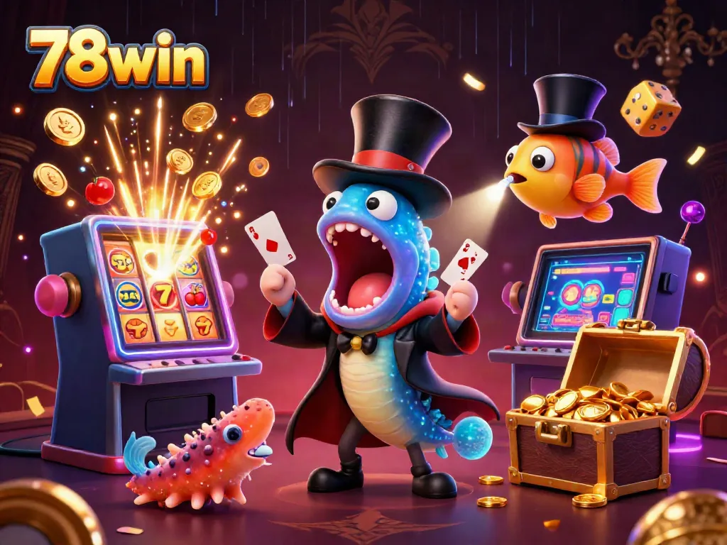 Experience the excitement of 78win slots and jackpots with a vibrant underwater magic scene.