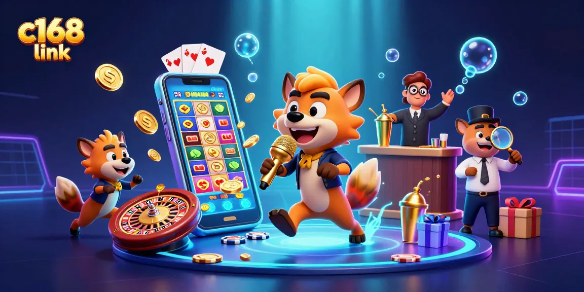 Experience the excitement of c168 link with lively hyenas in a vibrant comedy casino atmosphere.