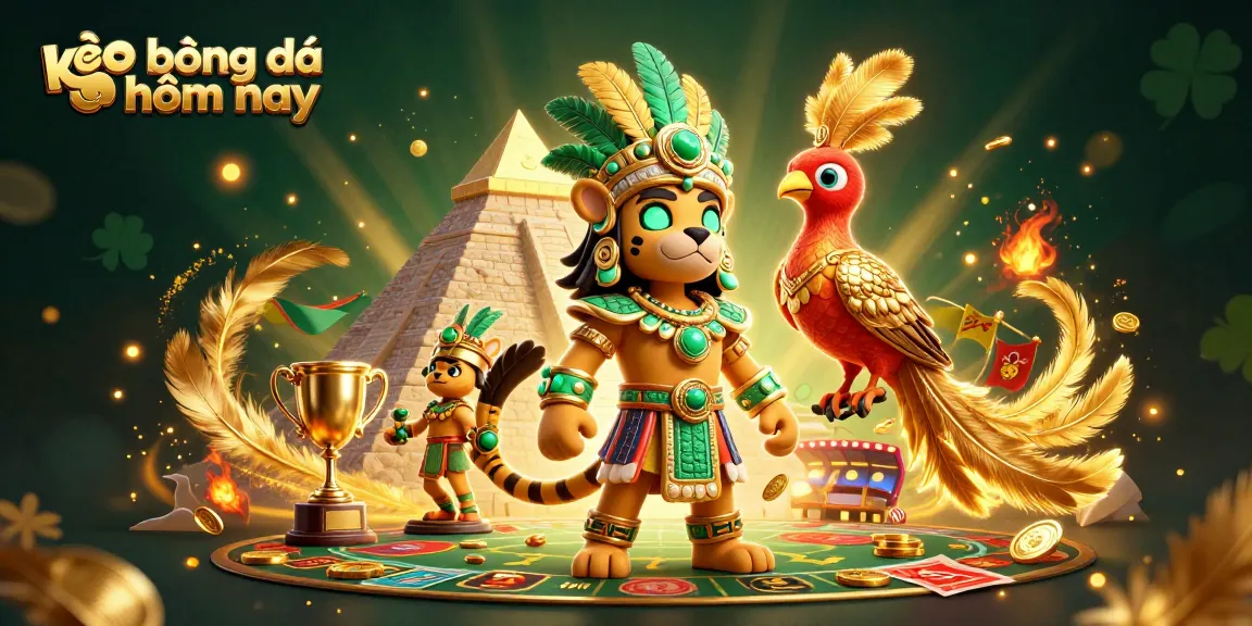 Wager on kèo bóng đá hôm nay as a Mayan priest and quetzal bird celebrate sports betting