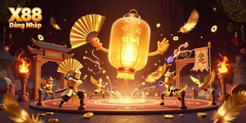 Bet and win big with X88 Đăng Nhập in an exciting 3D casino scene filled with vibrant characters and golden coins.