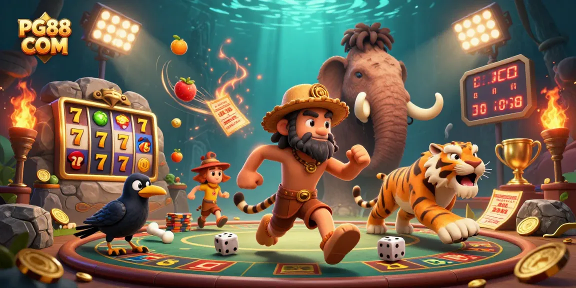 Experience thrilling gameplay with PG88 COM in a vibrant casino featuring animated characters and dynamic game elements.