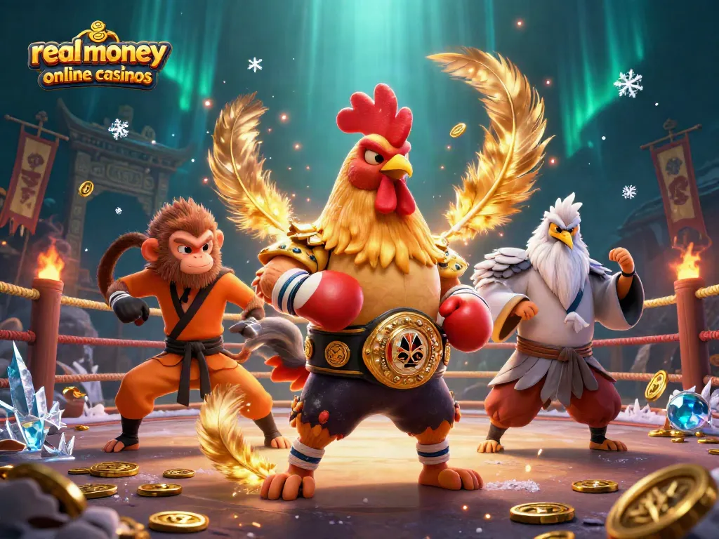 Engage with real money online casinos through a vibrant casino-themed digital illustration featuring iconic characters.