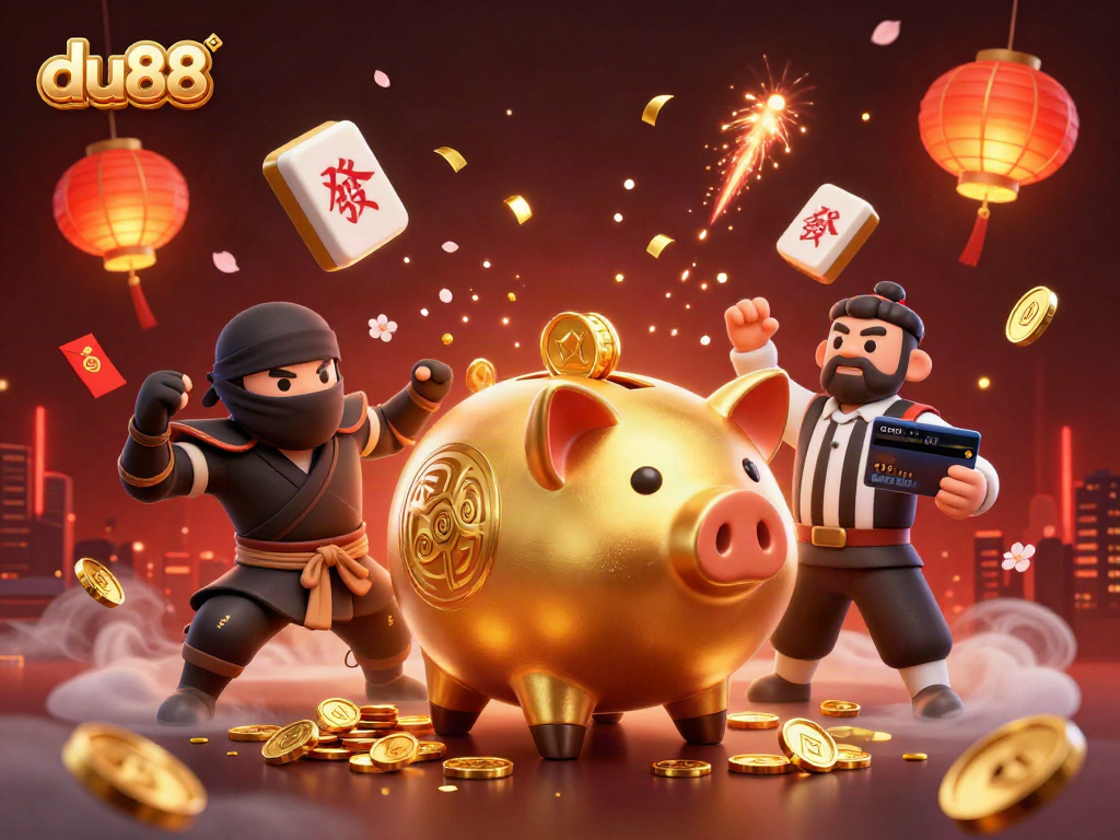 Experience thrilling wins at du88 with colorful characters and casino elements in this dynamic gaming scene.