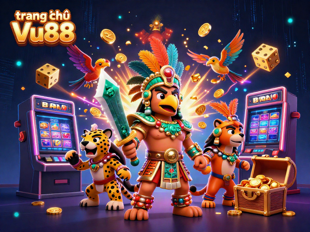 Experience the excitement of trang chủ Vu88 with dynamic casino characters and thrilling jackpot visuals.