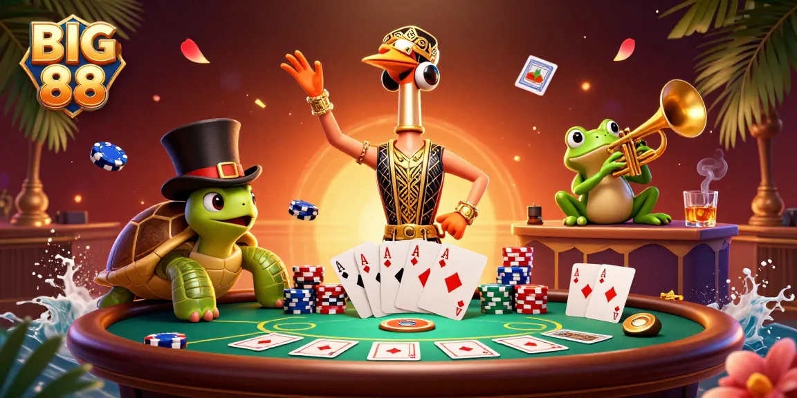 Engage in the vibrant world of BIG 88 at a lively speakeasy bar, filled with poker excitement.