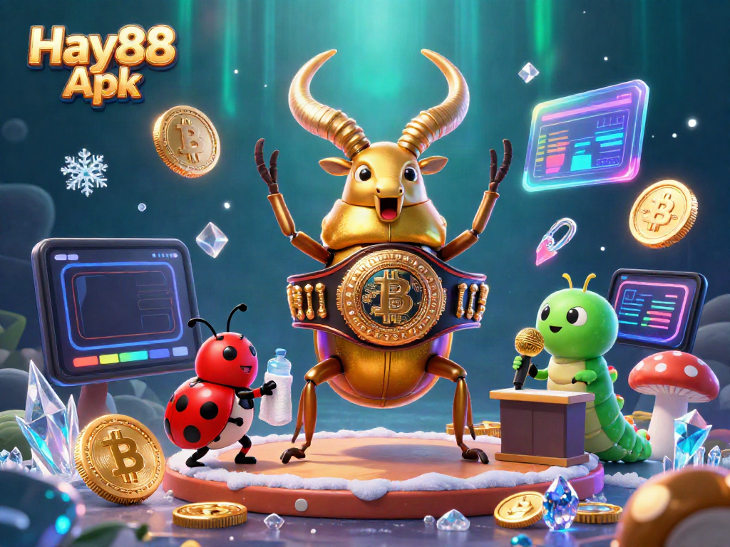 Engage in thrilling gaming with Hay88 Apk featuring colorful characters and crypto elements.