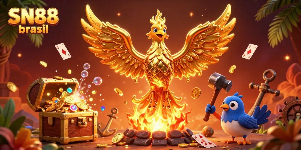 Experience exciting wins at SN88 brasil with a molten gold phoenix and dynamic casino elements.