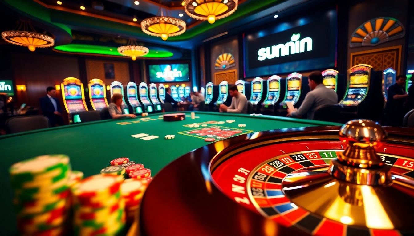 Experience the thrill of winning at sunwin with vibrant casino games and colorful poker chips.