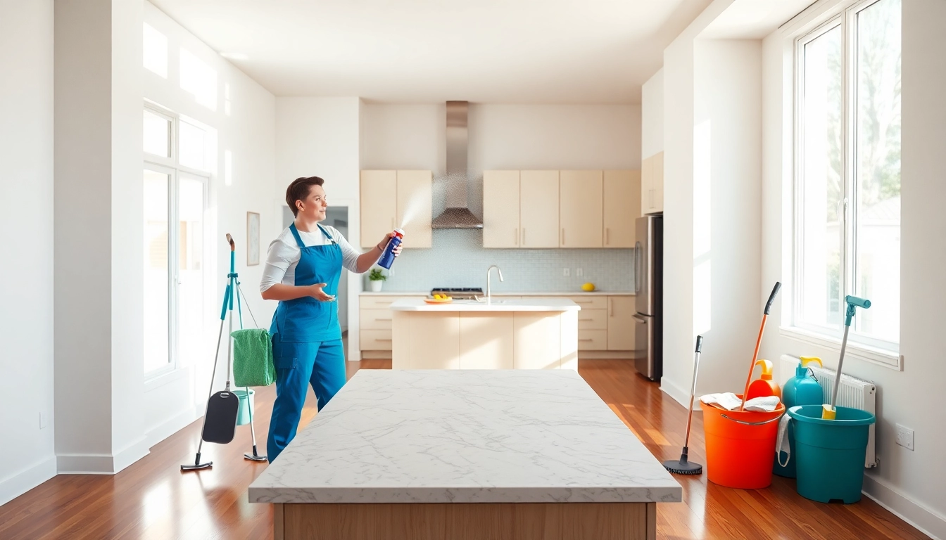 Efficient move out cleaning Atlanta service with a professional cleaner in action.