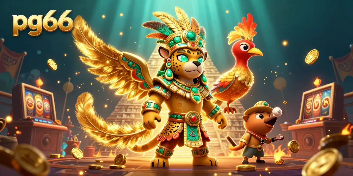 Join the thrilling action at pg66 with vibrant casino elements and a majestic Mayan priest.