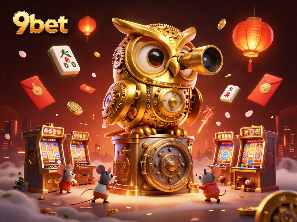 Experience the thrilling world of 9bet with an enchanted casino scene filled with joyful characters and vibrant gaming elements.