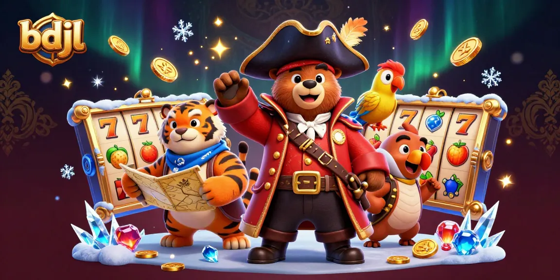 Experience exciting bdjl slots with a vibrant 3D pirate bear and action-packed game elements.