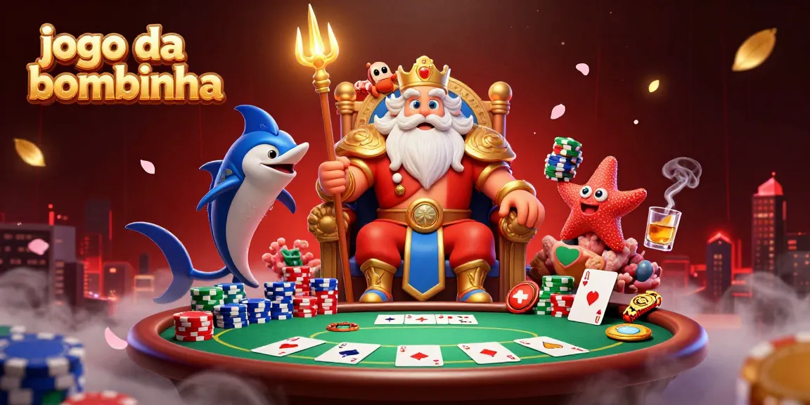 Experience the thrill of jogo da bombinha in this dynamic 3D illustration featuring Neptune and epic casino elements.