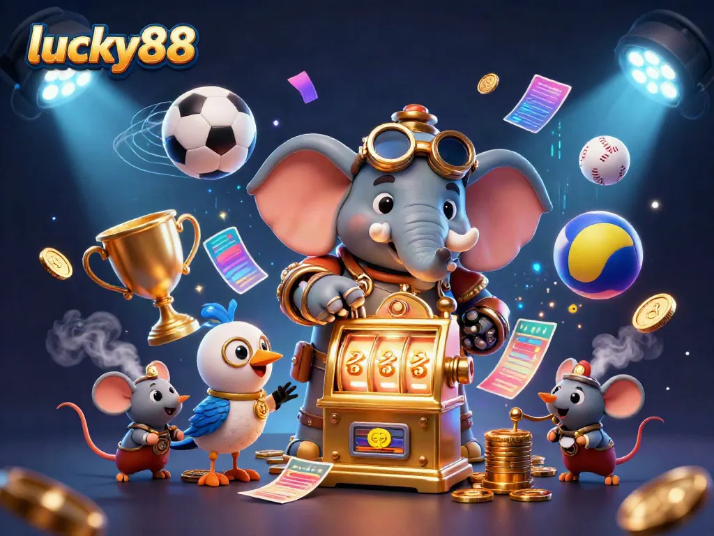 Experience winning moments at lucky88 with a steampunk elephant engineer at the slot machine