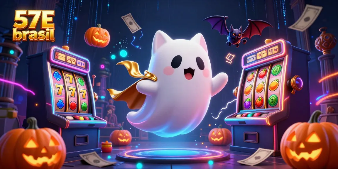 Win big at 57E brasil with a captivating ghost cat navigating a haunted casino!